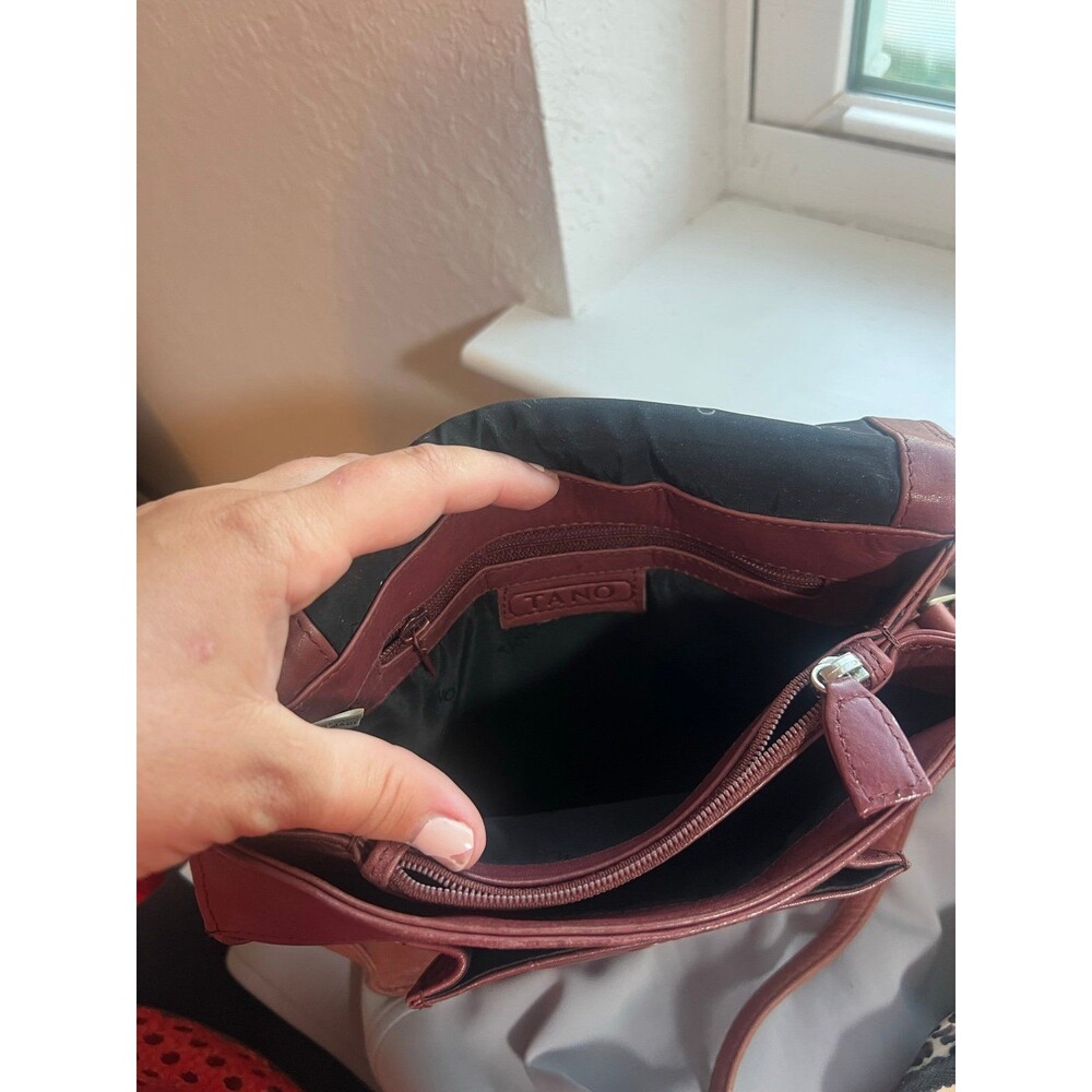 Tano Brown Genuine Leather Crossbody Pocket Book - Picture 8 of 11